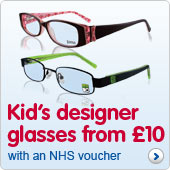 Kids designer glasses from £10 with an nhs voucher